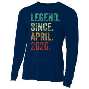 4 Years Old Legend Since April 2020 4th Birthday Cooling Performance Long Sleeve Crew