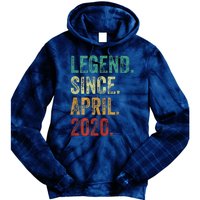 4 Years Old Legend Since April 2020 4th Birthday Tie Dye Hoodie