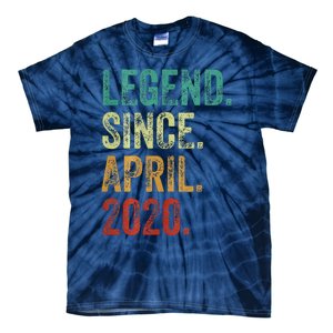 4 Years Old Legend Since April 2020 4th Birthday Tie-Dye T-Shirt