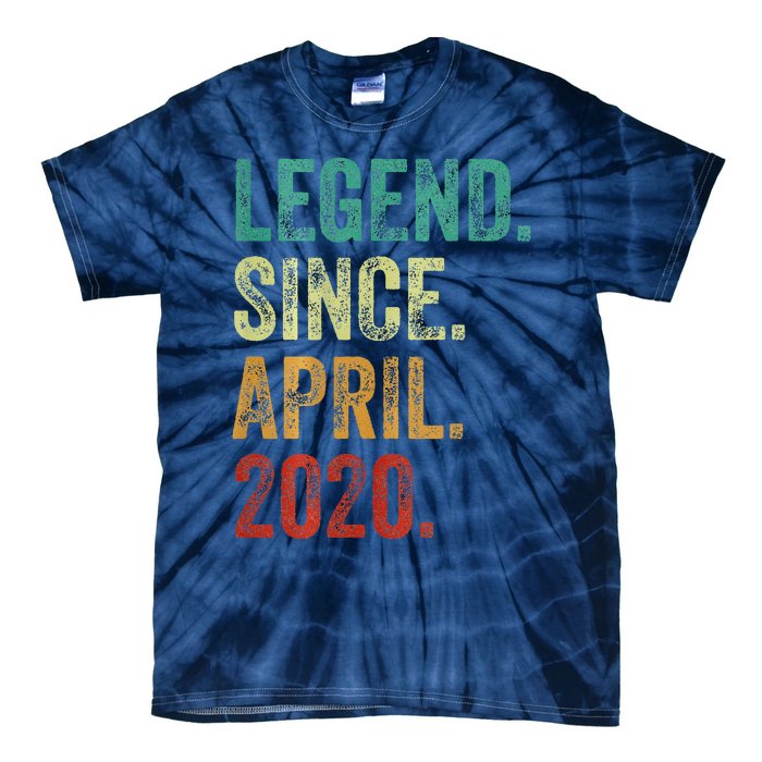 4 Years Old Legend Since April 2020 4th Birthday Tie-Dye T-Shirt