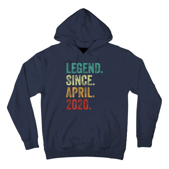 4 Years Old Legend Since April 2020 4th Birthday Tall Hoodie