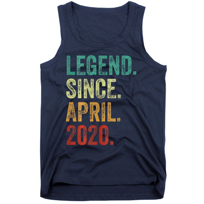 4 Years Old Legend Since April 2020 4th Birthday Tank Top