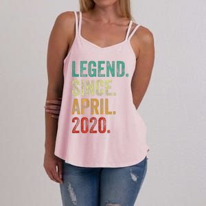 4 Years Old Legend Since April 2020 4th Birthday Women's Strappy Tank