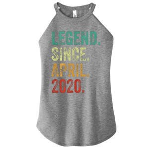 4 Years Old Legend Since April 2020 4th Birthday Women's Perfect Tri Rocker Tank