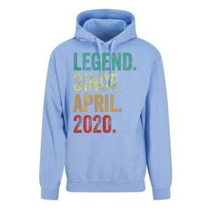 4 Years Old Legend Since April 2020 4th Birthday Unisex Surf Hoodie