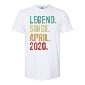 4 Years Old Legend Since April 2020 4th Birthday Softstyle CVC T-Shirt