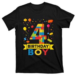 4 Year Old Building Blocks 4th Birthday T-Shirt