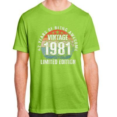 42 Years Of Being Awesome Vintage 1981 Limited Edition Adult ChromaSoft Performance T-Shirt