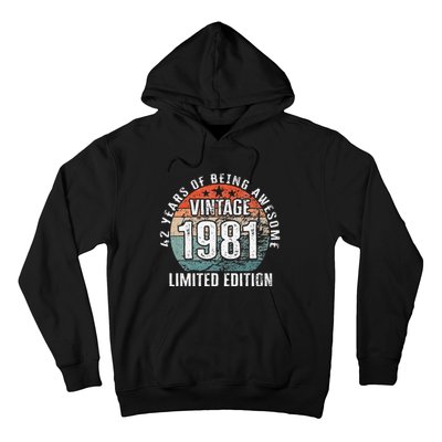 42 Years Of Being Awesome Vintage 1981 Limited Edition Hoodie