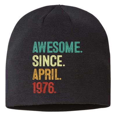 47 Years Old Awesome Since April 1976 47th Birthday Sustainable Beanie