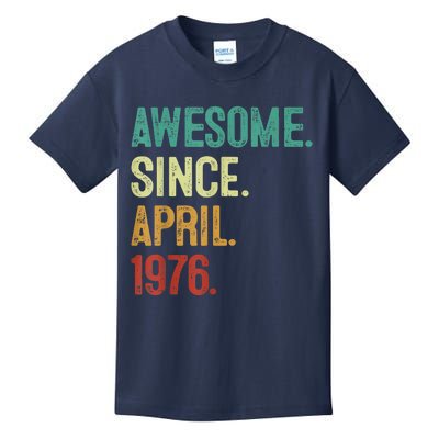 47 Years Old Awesome Since April 1976 47th Birthday Kids T-Shirt