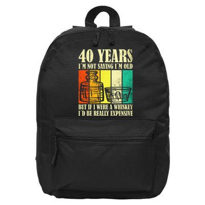 40 Year Old Vintage Bourbon Vintage Whiskey 40th Birthday 16 in Basic Backpack