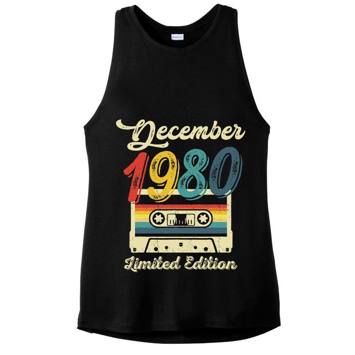 42 Years Old Gift Retro December 1980 Cassette 42nd Birthday Ladies PosiCharge Tri-Blend Wicking Tank