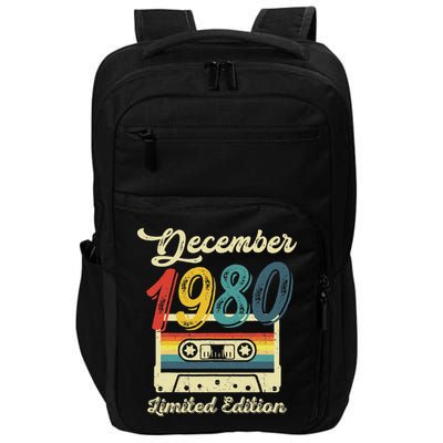 42 Years Old Gift Retro December 1980 Cassette 42nd Birthday Impact Tech Backpack