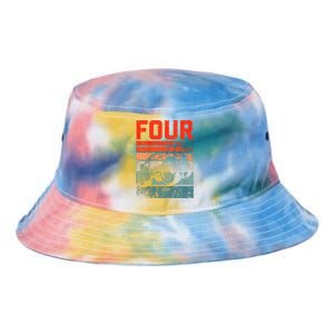 4 Year Old 4th Birthday Monster Truck Tie Dye Newport Bucket Hat