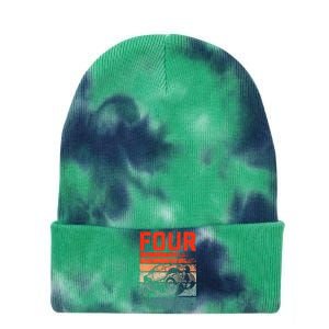 4 Year Old 4th Birthday Monster Truck Tie Dye 12in Knit Beanie