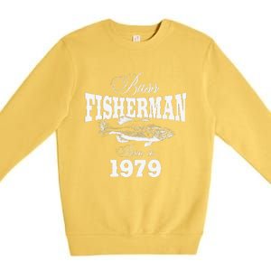 44 Year Old Fisherman Bass Fishing 1979 44th Birthday Premium Crewneck Sweatshirt