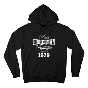 44 Year Old Fisherman Bass Fishing 1979 44th Birthday Hoodie