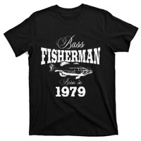 44 Year Old Fisherman Bass Fishing 1979 44th Birthday T-Shirt