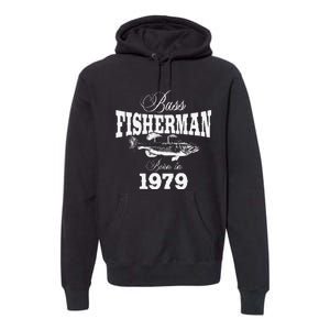 44 Year Old Fisherman Bass Fishing 1979 44th Birthday Premium Hoodie