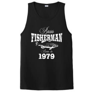 44 Year Old Fisherman Bass Fishing 1979 44th Birthday PosiCharge Competitor Tank