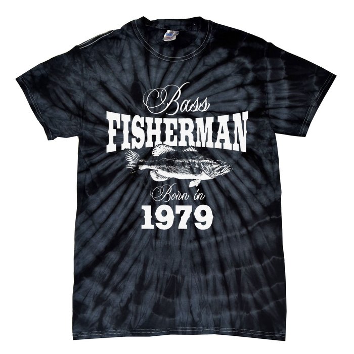 44 Year Old Fisherman Bass Fishing 1979 44th Birthday Tie-Dye T-Shirt