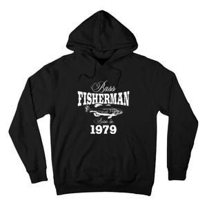 44 Year Old Fisherman Bass Fishing 1979 44th Birthday Tall Hoodie