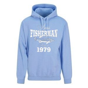 44 Year Old Fisherman Bass Fishing 1979 44th Birthday Unisex Surf Hoodie