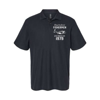 44 Year Old Fisherman Fishing 1979 44th Birthday Softstyle Adult Sport Polo