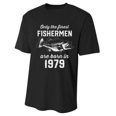 44 Year Old Fisherman Fishing 1979 44th Birthday Performance Sprint T-Shirt