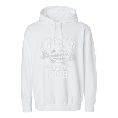 44 Year Old Fisherman Fishing 1979 44th Birthday Garment-Dyed Fleece Hoodie