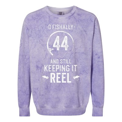 44 Year Old Fishing Fishermen Gifts For Birthday Colorblast Crewneck Sweatshirt