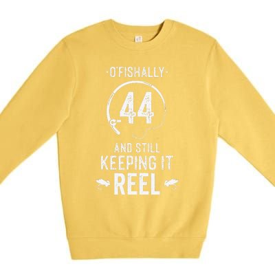 44 Year Old Fishing Fishermen Gifts For Birthday Premium Crewneck Sweatshirt