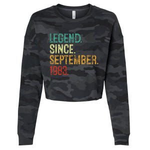 40 Years Old Legend Since September 1983 40th Birthday Cropped Pullover Crew