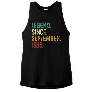 40 Years Old Legend Since September 1983 40th Birthday Ladies PosiCharge Tri-Blend Wicking Tank