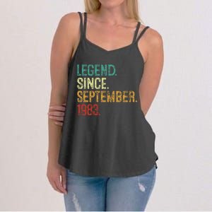 40 Years Old Legend Since September 1983 40th Birthday Women's Strappy Tank