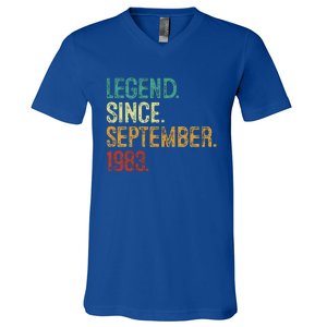 40 Years Old Legend Since September 1983 40th Birthday V-Neck T-Shirt