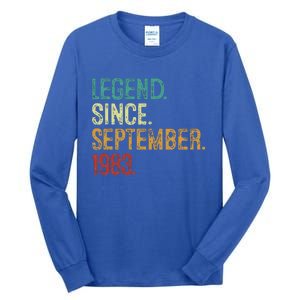 40 Years Old Legend Since September 1983 40th Birthday Tall Long Sleeve T-Shirt