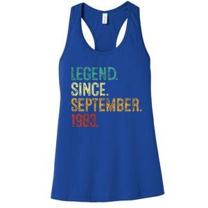 40 Years Old Legend Since September 1983 40th Birthday Women's Racerback Tank