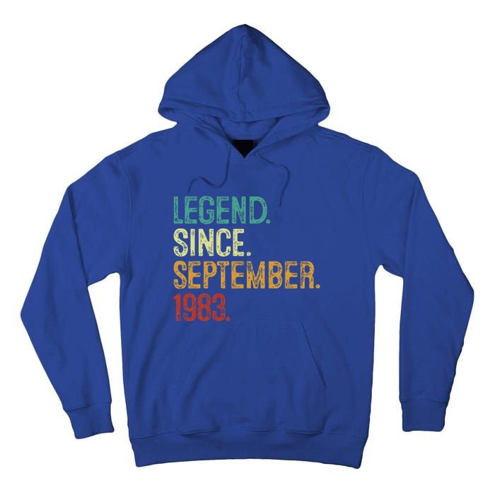 40 Years Old Legend Since September 1983 40th Birthday Tall Hoodie