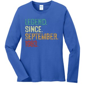 40 Years Old Legend Since September 1983 40th Birthday Ladies Long Sleeve Shirt