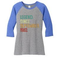 40 Years Old Legend Since September 1983 40th Birthday Women's Tri-Blend 3/4-Sleeve Raglan Shirt