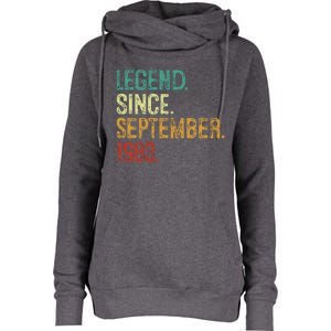 40 Years Old Legend Since September 1983 40th Birthday Womens Funnel Neck Pullover Hood