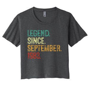 40 Years Old Legend Since September 1983 40th Birthday Women's Crop Top Tee