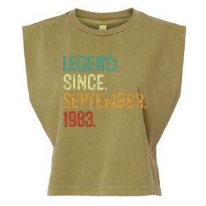 40 Years Old Legend Since September 1983 40th Birthday Garment-Dyed Women's Muscle Tee