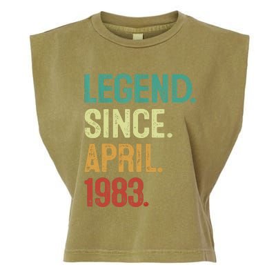 40 Years Old Legend Since April 1983 40th Birthday Garment-Dyed Women's Muscle Tee