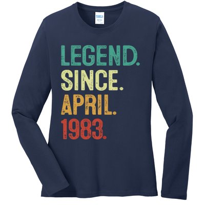 40 Years Old Legend Since April 1983 40th Birthday Ladies Long Sleeve Shirt