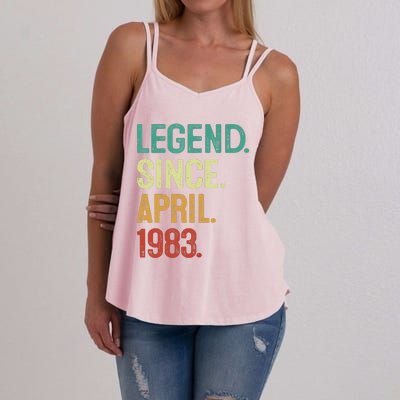 40 Years Old Legend Since April 1983 40th Birthday Women's Strappy Tank