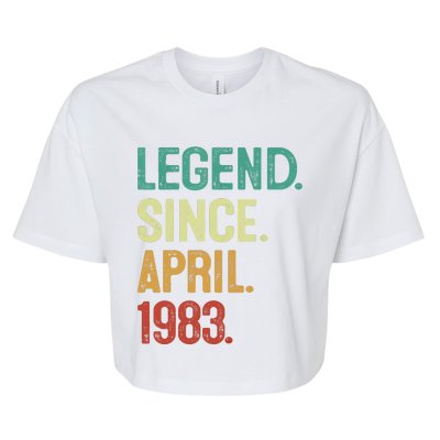 40 Years Old Legend Since April 1983 40th Birthday Bella+Canvas Jersey Crop Tee