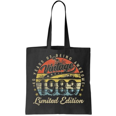 40 Year Old Gifts Vintage 1983 Limited Edition 40th Birthday Tote Bag